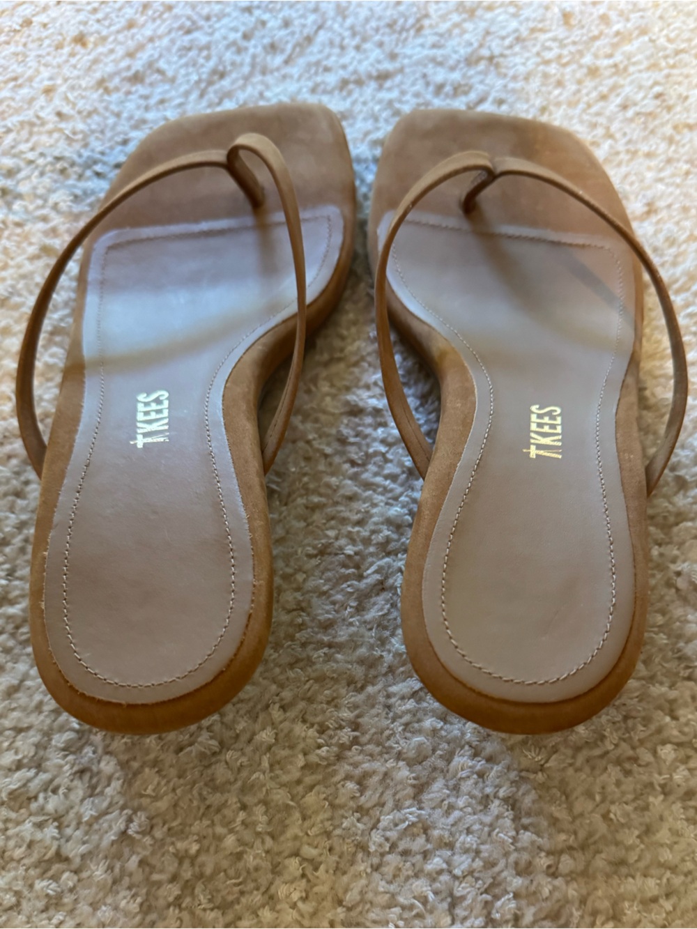 NEW TKEES Julia Kitten Heel Flip Flop in Camel Suede - Picture 9 of 11
